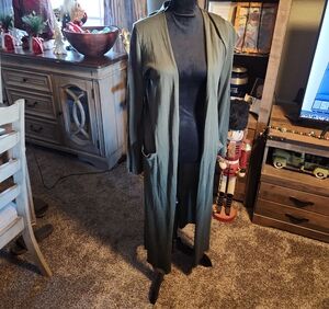 Olive Green Long Cardigan